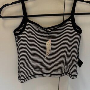 Small Uniqlo Mini Camisole (Black Striped) - New with Tags